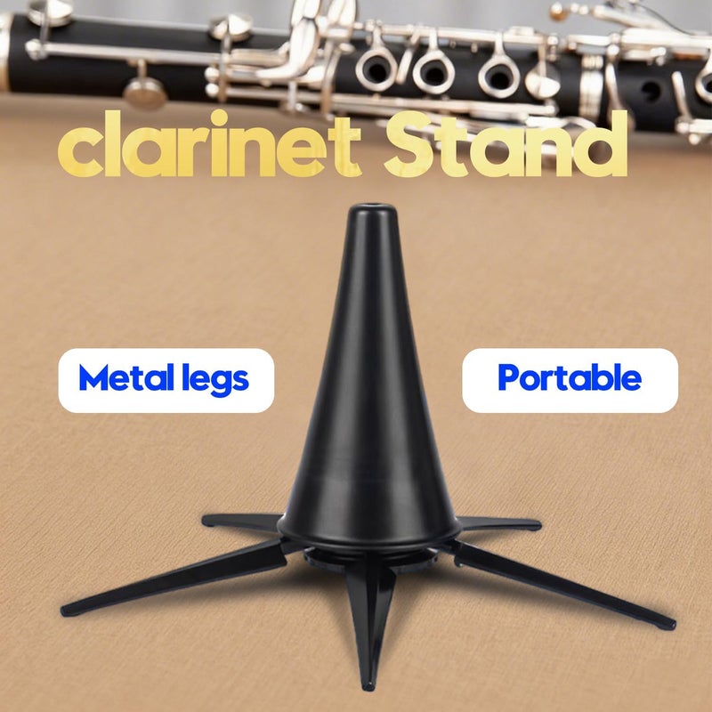 Dowite Professional Adjustable Clarinet Stand, Ultra-Stable 5-Point Base, 94g Pocket-Size, Fits Inside Bell | Portable Foldable Holder for Bb Clarinet - Image 2